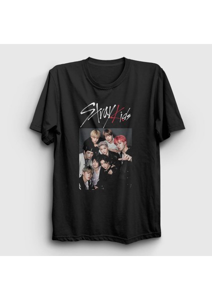Unisex Siyah Band Stray Kids T-Shirt