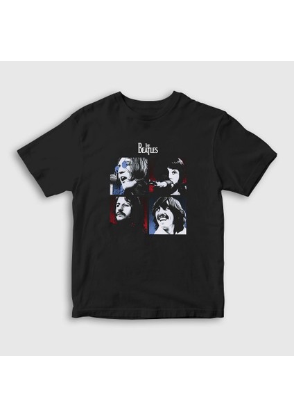 Unisex Çocuk Siyah Band The Beatles T-Shirt