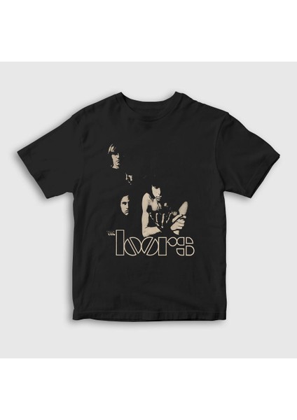 Unisex Çocuk Siyah Band The Doors T-Shirt