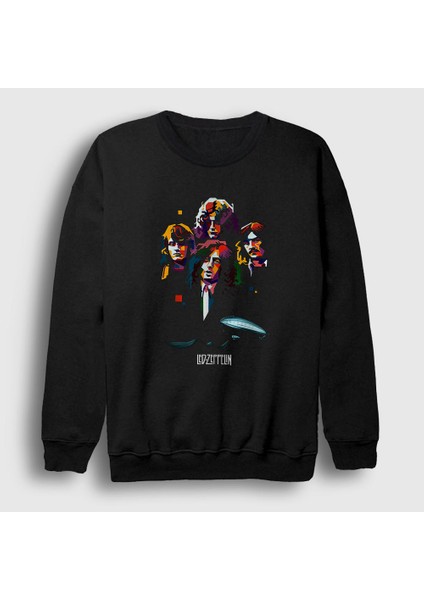 Unisex Siyah Band V2 Led Zeppelin Sweatshirt