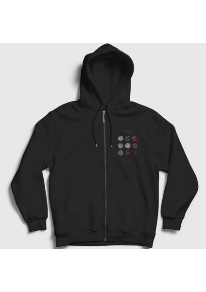 Unisex Siyah Blurryface Twenty One Pilots Fermuarlı Kapüşonlu Sweatshirt