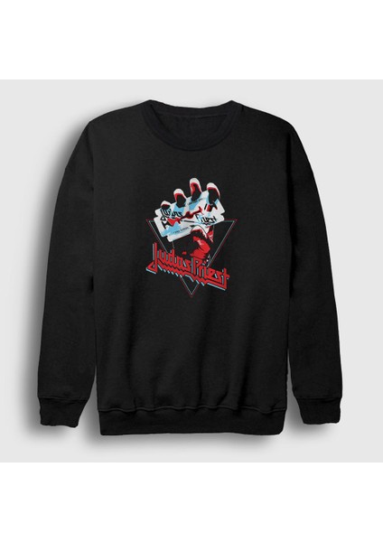 Unisex Siyah British Judas Priest Sweatshirt