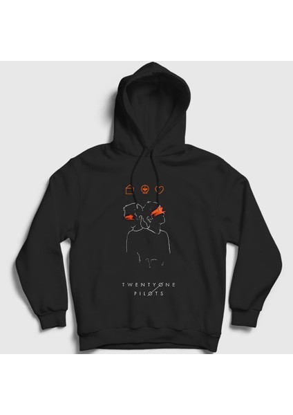 Unisex Siyah Cencor Twenty One Pilots Kapüşonlu Sweatshirt