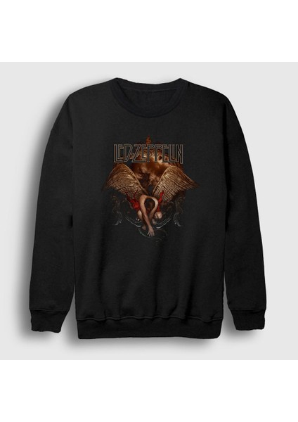 Unisex Siyah Crete Led Zeppelin Sweatshirt