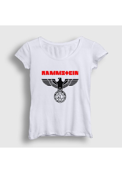 Kadın Beyaz Eagle Rammstein T-Shirt