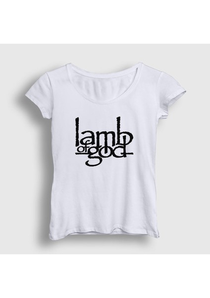 Kadın Beyaz Logo Lamb Of God T-Shirt
