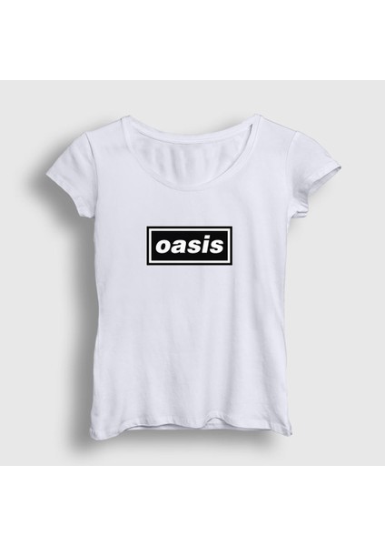 Kadın Beyaz Logo Oasis T-Shirt