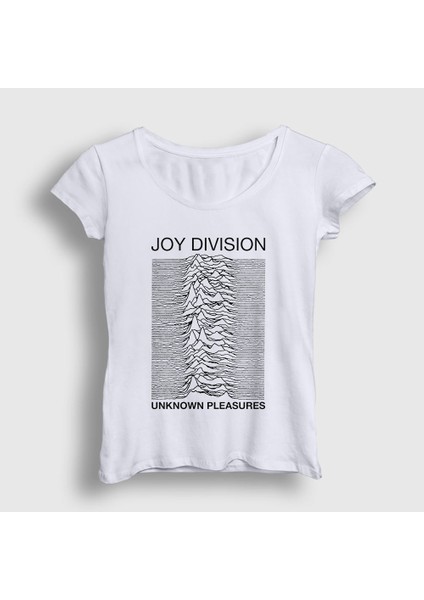 Kadın Beyaz Unknown Pleasures Joy Division T-Shirt