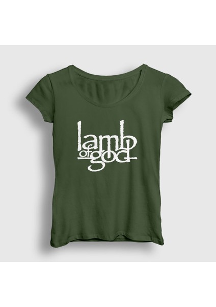 Kadın Haki Logo Lamb Of God T-Shirt