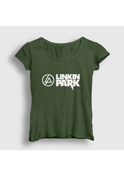 Kadın Haki Logo V2 Linkin Park T-Shirt