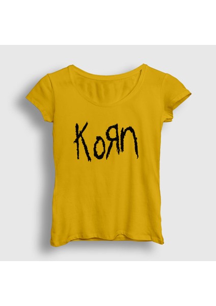 Kadın Sarı Logo Korn T-Shirt
