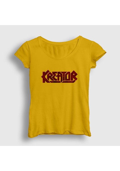 Kadın Sarı Logo V2 Kreator T-Shirt