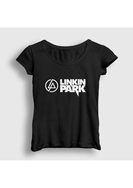 Kadın Siyah Logo V2 Linkin Park T-Shirt