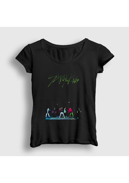 Kadın Siyah Street Stray Kids T-Shirt