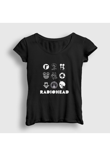 Kadın Siyah Symbols Radiohead T-Shirt