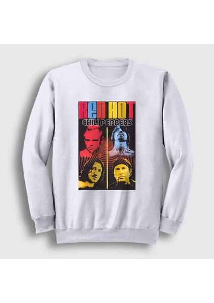 Unisex Beyaz Band Red Hot Chili Peppers Sweatshirt