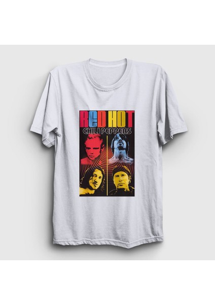 Unisex Beyaz Band Red Hot Chili Peppers T-Shirt