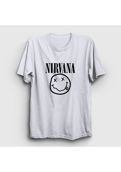 Unisex Beyaz Logo Nirvana T-Shirt