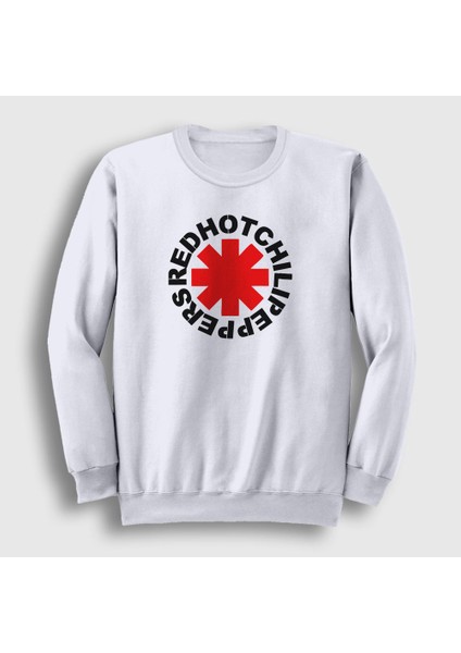 Unisex Beyaz Logo Red Hot Chili Peppers Sweatshirt