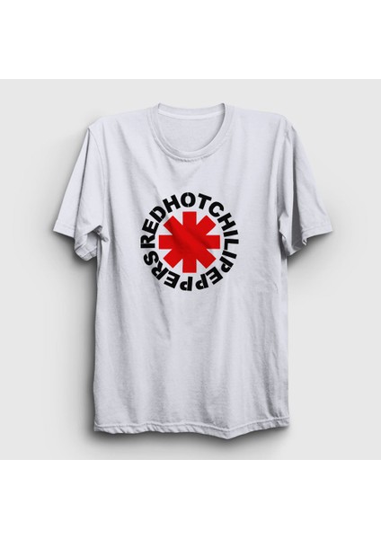 Unisex Beyaz Logo Red Hot Chili Peppers T-Shirt