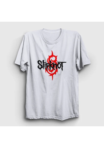 Unisex Beyaz Logo Slipknot T-Shirt