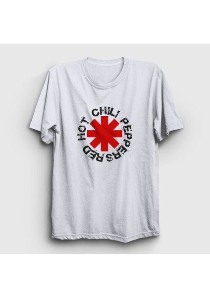 Unisex Beyaz Logo V2 Red Hot Chili Peppers T-Shirt
