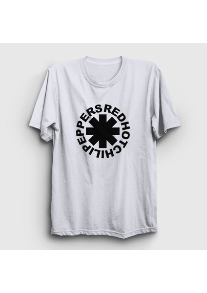 Unisex Beyaz Logo V3 Red Hot Chili Peppers T-Shirt