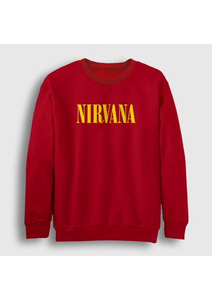 Unisex Kırmızı Yellow Nirvana Sweatshirt