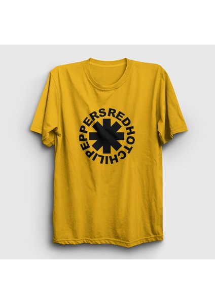 Unisex Sarı Logo V3 Red Hot Chili Peppers T-Shirt