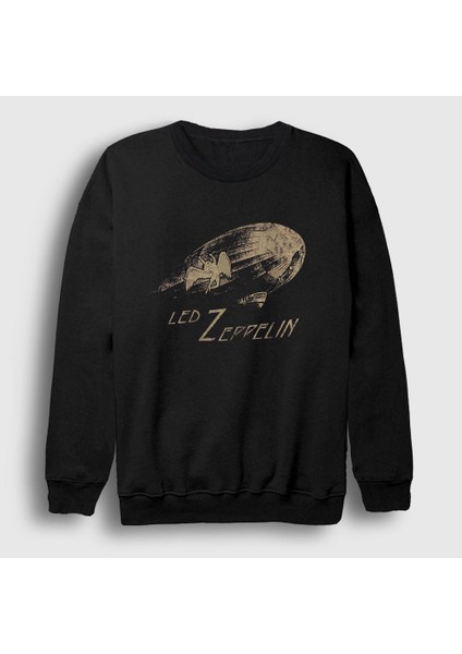 Unisex Siyah Airship Led Zeppelin Sweatshirt