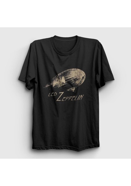 Unisex Siyah Airship Led Zeppelin T-Shirt