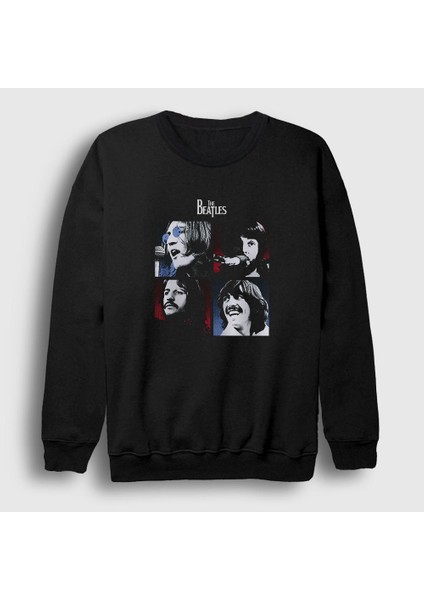 Unisex Siyah Band The Beatles Sweatshirt