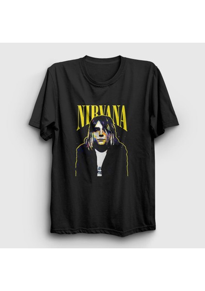 Unisex Siyah Cobain Nirvana T-Shirt