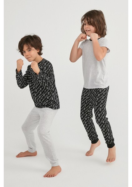 Çok Renkli Erkek Çocuk Wıld One Ls- Ls 4lü Pijama Takımı