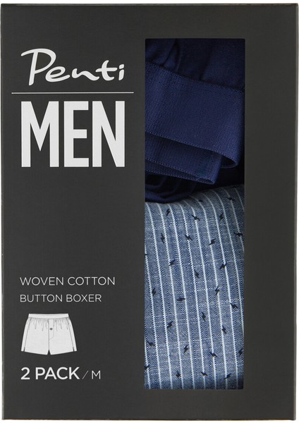 Çok Renkli Navy Woven Tape 2'li Mıd Boxer