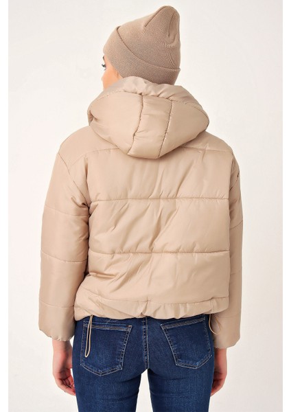 5117 Bel Büzgülü Şişme Mont