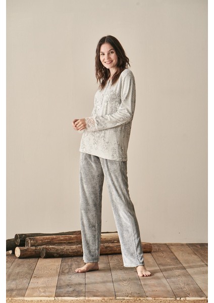 Kadın Gri Pijama Takım FML3913