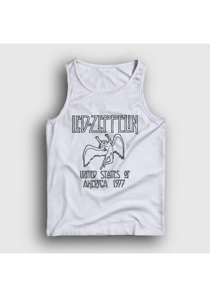 Unisex Beyaz Logo Led Zeppelin Atlet