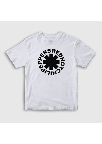 Unisex Çocuk Beyaz Logo V3 Red Hot Chili Peppers T-Shirt