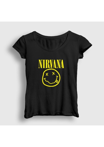 Kadın Siyah Logo Nirvana T-Shirt