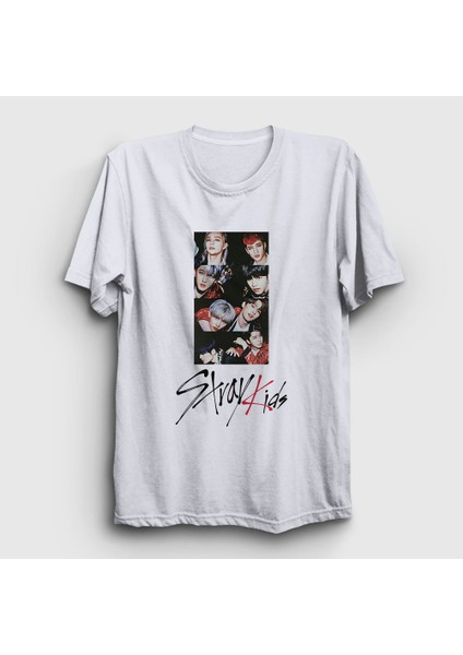 Unisex Beyaz Members Stray Kids T-Shirt