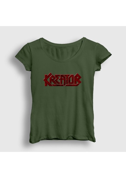 Kadın Haki Logo V2 Kreator T-Shirt