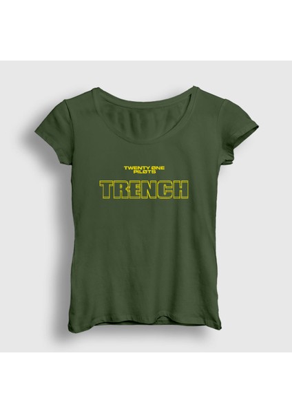 Kadın Haki Trench Twenty One Pilots T-Shirt
