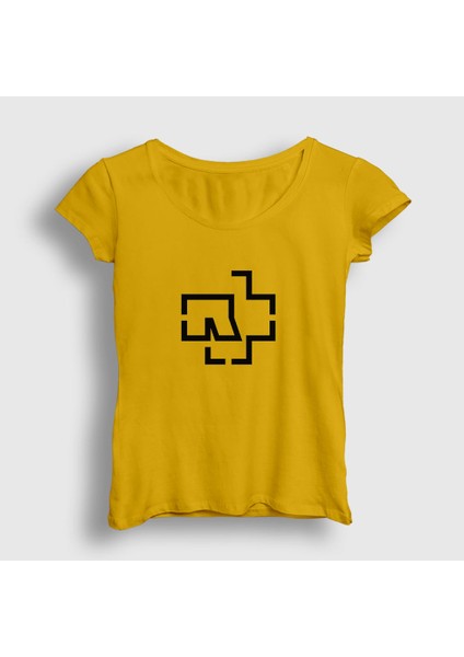 Kadın Sarı Logo Rammstein T-Shirt