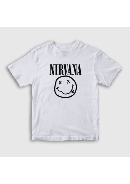 Unisex Çocuk Beyaz Logo Nirvana T-Shirt