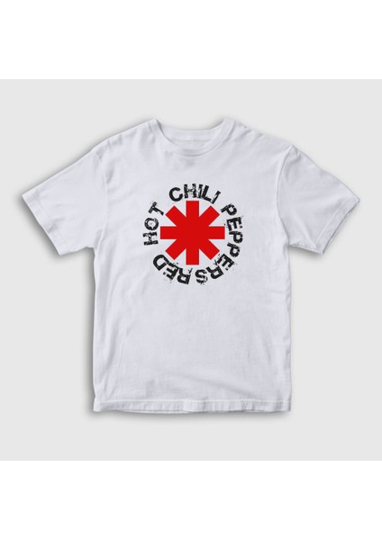 Unisex Çocuk Beyaz Logo V2 Red Hot Chili Peppers T-Shirt
