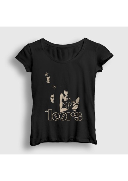 Kadın Siyah Band The Doors T-Shirt