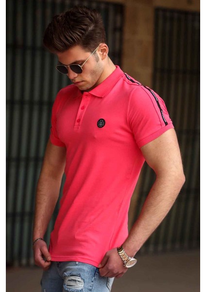 Erkek Polo Yaka Fuşya Tişört 4559