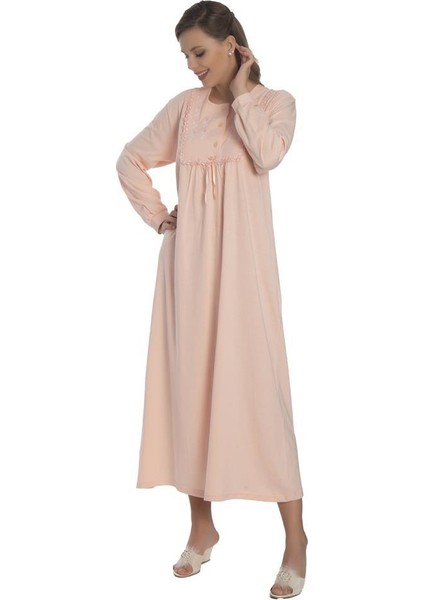 Akala-Dy Pamuklu Uzun Kol Penye Kadın Gecelik 9003 modelleri