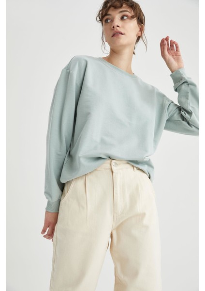 Regular Fit Bisiklet Yaka Basic Sweatshirt M0021AZ21SP